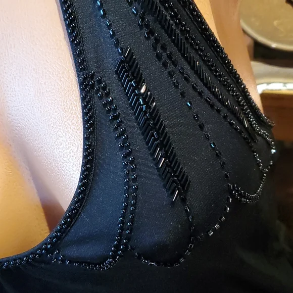 Bebe silk beaded t back fancy top XS EUC - Picture 3 of 8